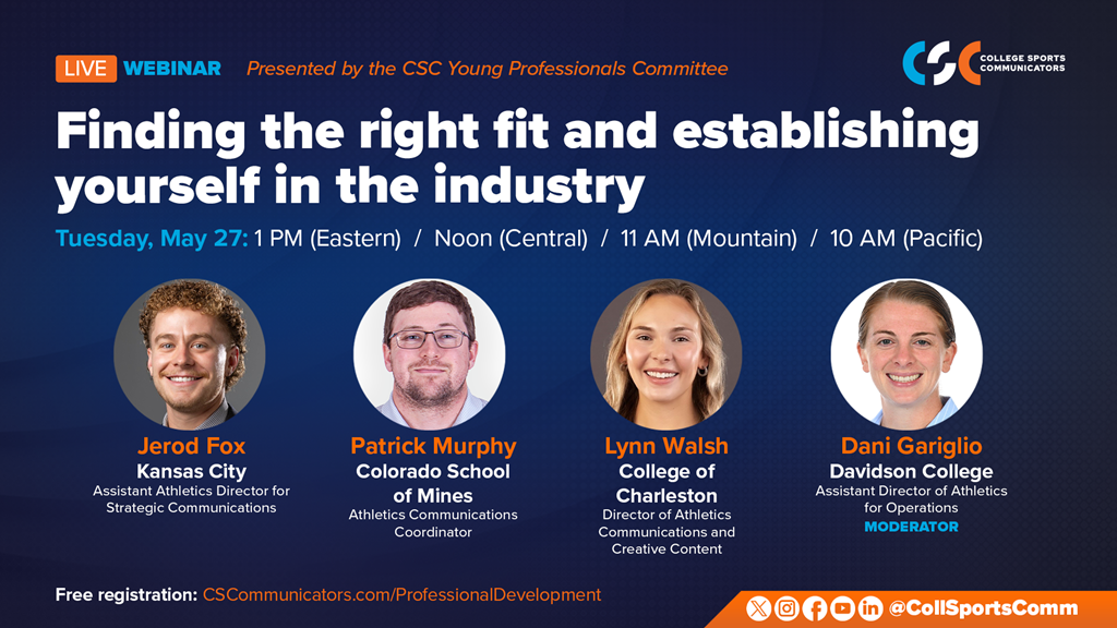 Free Live Webinar (May 27): Finding the Right Fit and Establishing Yourself In the Industry